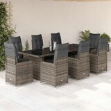  9-dijelni vrtni bistro set od poliratana s jastucima sivi | shoptok.hr