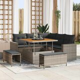  Sjedeća garnitura za vrt 9 kom. 6-Broj sjedala Siva poliratan 212.5 x 212.5 x 85 cm | shoptok.hr