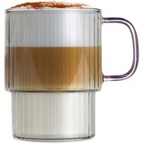 Vialli Design Rožnate steklene skodelice v kompletu za kapučino 2 ks 350 ml Livio – | Shoptok.si