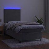  box spring s madracem LED svjetlosivi 80x200 cm baršun | shoptok.hr