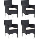 Maison Chic Vrtni jedilni stoli - Stol za vrt 4 kosi poli ratan črne barve JS365, (21878177) | Shoptok.si