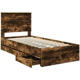  Krevetna konstrukcija s ladicama Dimljeni hrast 90 x 200 cm | shoptok.hr