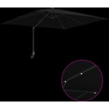 vidaXL Vrtni dežnik Črna 248.5 x 247.5 x 160 cm blago | Shoptok.si