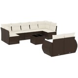  10-dijelni set vrtnih sofa od poliratana s jastucima smeđi | shoptok.hr