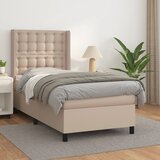 Krevet s oprugama i madrac cappuccino 90x190 cm od umjetne kože | shoptok.hr