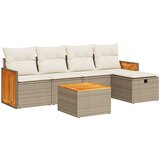 vidaXL 6-dijelni set vrtnih sofa s jastucima bež od poliratana | shoptok.hr
