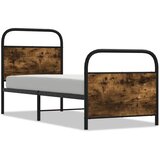  Okvir kreveta bez madraca dimljena boja hrasta 75x190 cm drveni | shoptok.hr