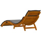  Ležaljka za sunčanje s jastukom 2 pcs Siva Čvrsto drvo akacije | shoptok.hr