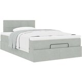 vidaXL Otomanski posteljni okvir z vzmetnico siv 120x200 cm žamet | Shoptok.si