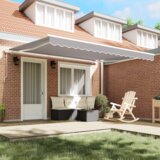 vidaXL Avtomatska retraktibilna tenda svetlo siva 400x350 cm, Zamenjava tenda za okvir 4x3,5 m svetlo siva | Shoptok.si
