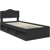  Konstrukcija postelje Črna 90 x 190 cm Masivno borovo les, (5000102246) | Shoptok.si