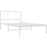  Metalni okvir krevet bez madraca s uzglavljem bijeli 75x190 cm | shoptok.hr