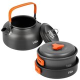 Vilde aluminijski set posuđa za kampiranje s kuhalom 700 ml – 11 dijelova | shoptok.hr