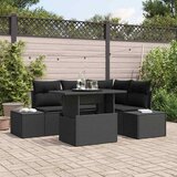  Sjedeća garnitura za vrt 5 kom. Crna poliratan 209 x 154 x 85 cm | Shoptok.si