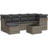vidaXL 7-dijelni set vrtnih sofa sivi od poliratana | shoptok.hr