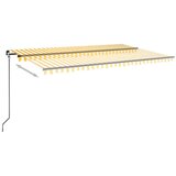 Tenda na ručno uvlačenje s LED svjetlom 500x300 cm žuto-bijela | shoptok.hr
