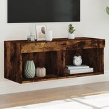 TV ormarić s LED svjetlima boja dimljenog hrasta 80x30x30 cm | shoptok.hr