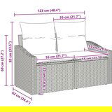  Set vrtnih sofa od 11 dijelova s jastučićima Bež Poly Ratan Akacija | shoptok.hr
