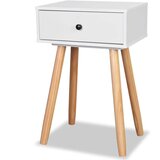  Nočna mizica 2 kosa masivna borovina 40x30x61 cm bele barve, (20624334) | Shoptok.si