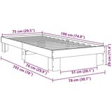 vidaXL Okvir kreveta bez madraca 75x190 cm puno drvo hrast | shoptok.hr