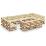 The Living Store Vrtna sedežna garnitura 14-delna z blazinami medeno rjava - Vrtna Sedežna Garnitura, (21422171) | Shoptok.si