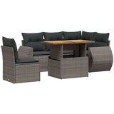  6-dijelni set vrtnih sofa od poliratana s jastucima sivi | shoptok.hr