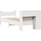  Posteljni okvir brez vzmetnice bel 75x190 cm trdna borovina | Shoptok.si