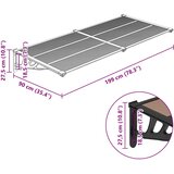Nadstrešnica za vrata crna 199x90 cm polikarbonatna | Eponuda.com