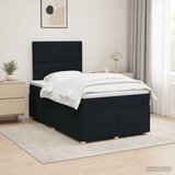  Boxspring krevet s madracem Crna 120 x 200 cm Tkanina - Crna 120 x 200 cm Dizajn s rombovima | shoptok.hr