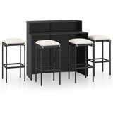  5-dijelni vrtni barski set s jastucima crni | shoptok.hr