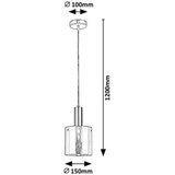 Rabalux donati, staklo visilica lampa, hrom, tonirano staklo, E27 1x | ePonuda.com