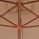 vidaXL Vrtni suncobran s drvenom šipkom 200 x 300 cm krem | shoptok.hr