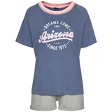 Arizona Pidžama sivkasto plava / siva / roza