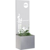 vidaXL Vrtni Sadič s Dekorativnom Pločom Srebrna 50 x 140 cm | shoptok.hr