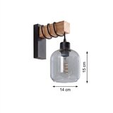 Brilagi Zidna lampa WOOD GLASS 1xE27/60W/230V borovina/crna/dim siva | Eponuda.com