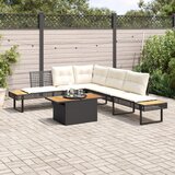 Maison Chic Seti vrtnega pohištva - Vrtna garnitura - Vrtni pohištvo set 2-delna z blazinami poli ratan/akacija, (21809148) | Shoptok.si