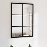vidaXL Zidno ogledalo crno 60 x 40 cm metalno Cijene
