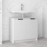 vidaXL Kopalniška omarica bela 64,5x33,5x59 cm konstruiran les | Shoptok.si