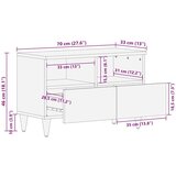 vidaXL TV ormar Crna i zlatna 70 x 33 x 46 cm masivno drvo manga | shoptok.hr