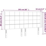 Uzglavlje s ušima crni 203x16x118/128 cm od tkanine | shoptok.hr