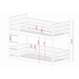 Molarem Home Drveni dječji krevet na kat Mini - olive - 200x90 cm - Madrac PE pjena 8 cm-spužvasti madrac | shoptok.hr