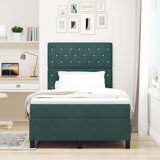 vidaXL Box Spring Krevet s Madracem Tamno Zelena 120x200 cm Baršun | shoptok.hr