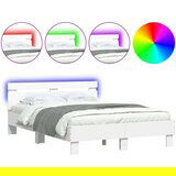  Okvir za krevet s uzglavljem i LED bijeli 135x190 cm | shoptok.hr