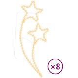  Svjetlosne trake zvijezde 8 kom tople bijele 125,5x53x4,5 cm | shoptok.hr