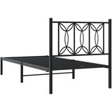  Metalni okvir za krevet s uzglavljem crni 75x190 cm | shoptok.hr