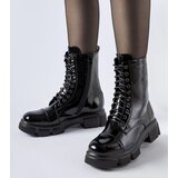 Gemre Black insulated patent ankle boots Reeds | Shoptok.si