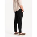 Ombre Men's chino pants with decorative waistband - black | Shoptok.si