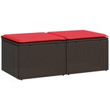  2-dijelni set vrtnih sofa poliratan i bagrem s jastucima smeđi | Eponuda.com