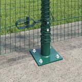 vidaXL varjena žičnata ograja s 7 flanšastimi stebri Zelena 1.2x10 m Jeklo | Shoptok.si