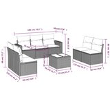  8-dijelni set vrtnih sofa od poliratana s jastucima sivi | shoptok.hr